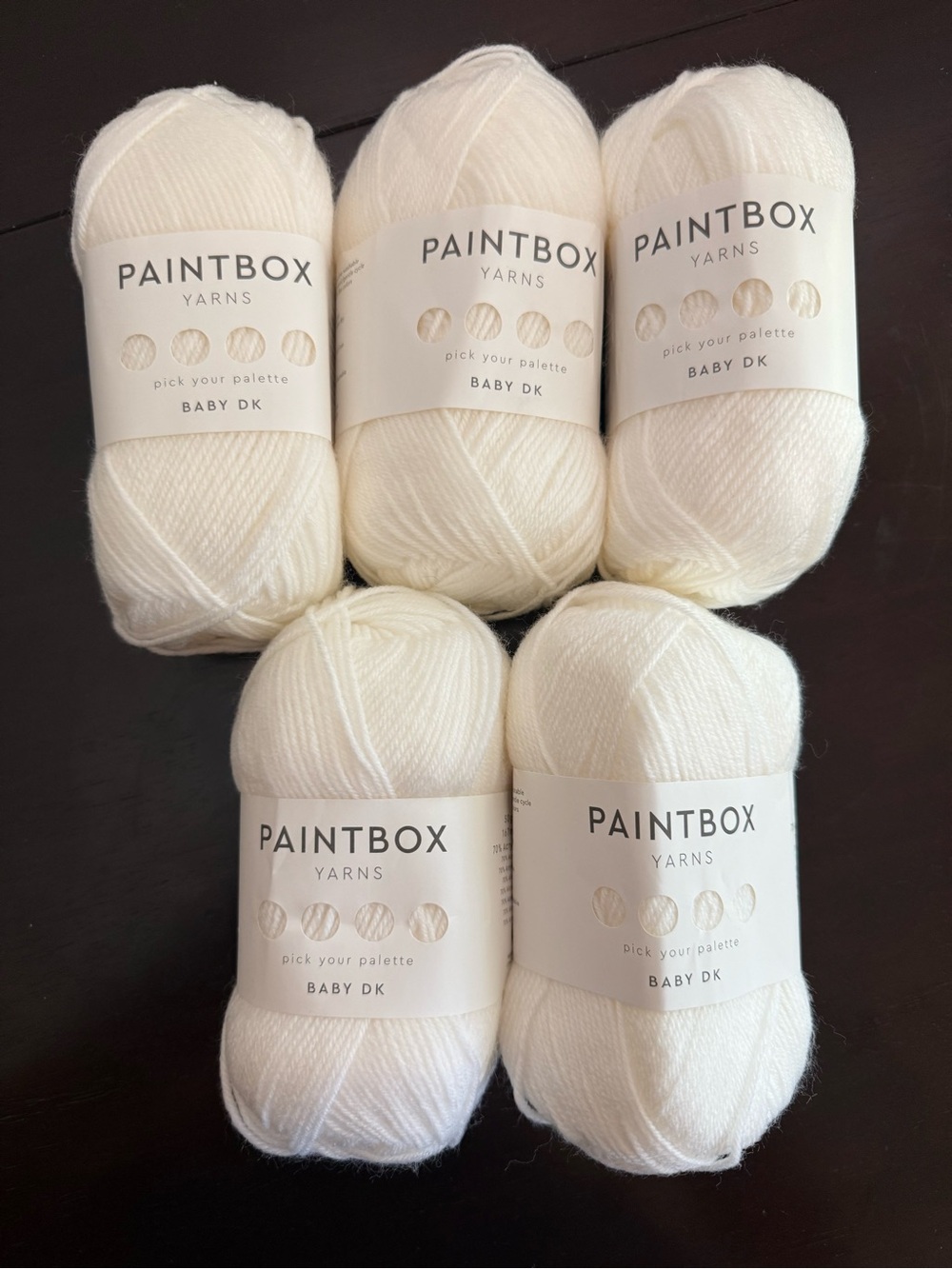 Paintbox Baby DK Soft Papier White Yarn - 5 Skeins